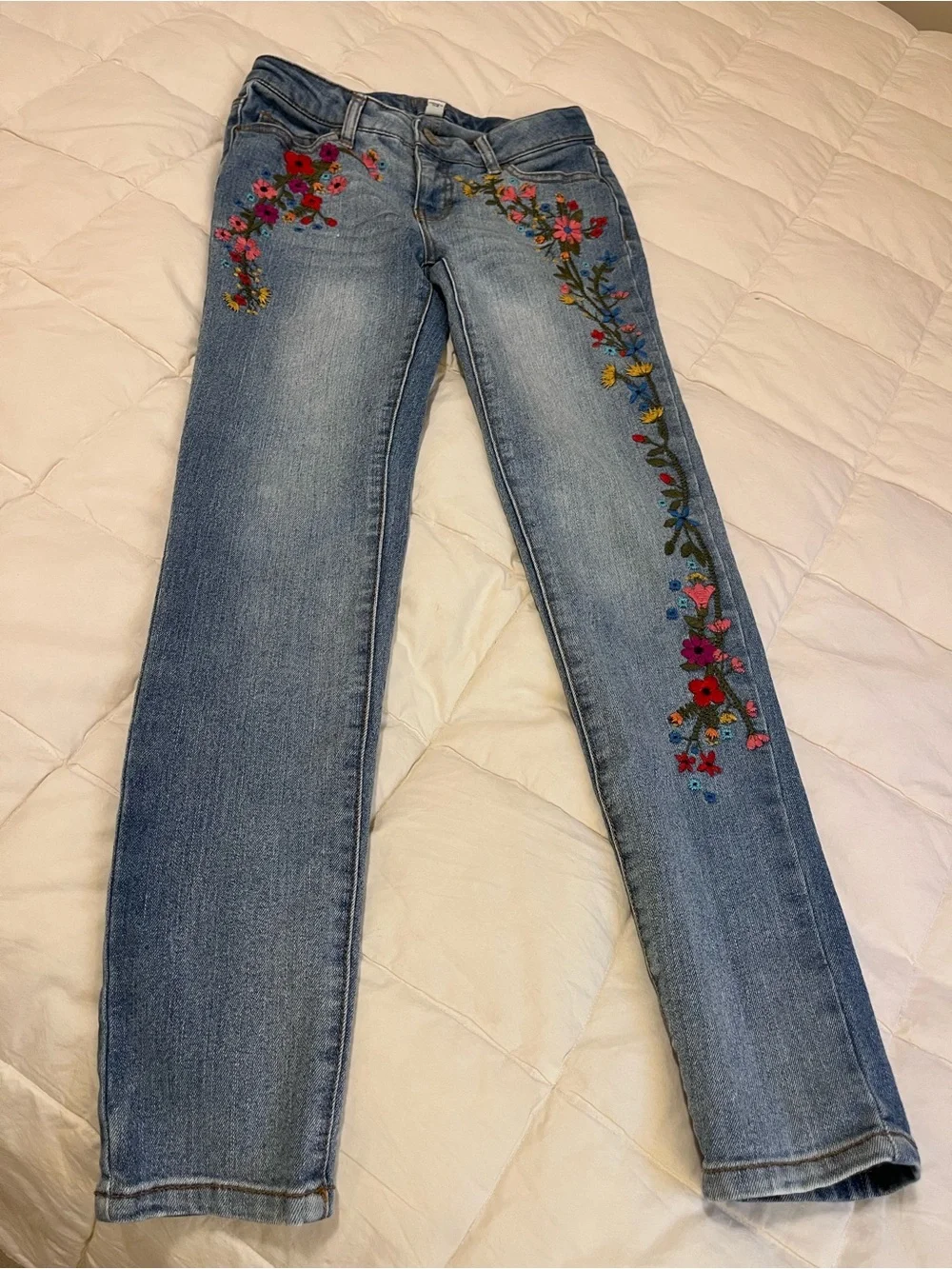 Cherokee Light Blue Skinny Jean with Floral Embroidery